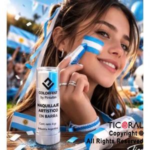 MAQUILLAJE ARTISTICO LABIAL DUO BLANCO Y CELESTE 4GR